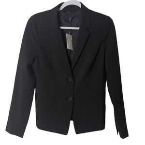 Gap Simple Minimalist Black Two Button Blazer Jacket Size 8 Medium